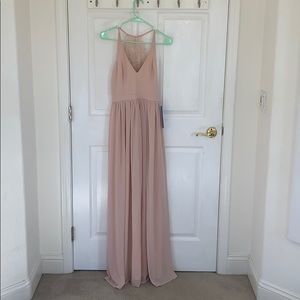 PROMGIRL long blush pink dress. NEVER WORN!